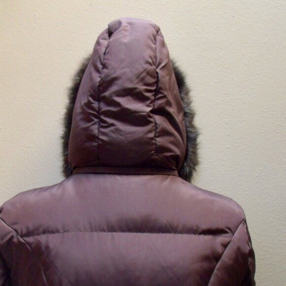 MICHAEL by Michael Kors Long Down Puffer Jacket Faux Fur Hood Sz LG - Picture 9 of 15